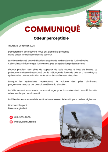 Communique odeur - Ville de Thurso
